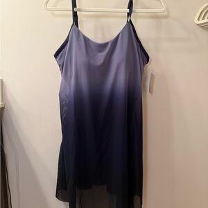Blue Ombre Women's One-Piece Swim Dress